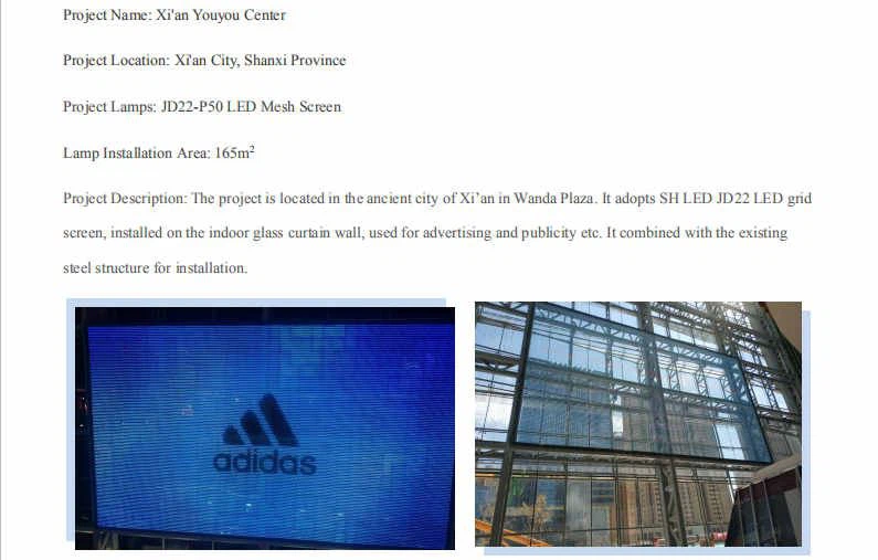 Transparent Led Media Facade Led Mesh Screen